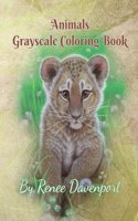Animals Grayscale Coloring Book