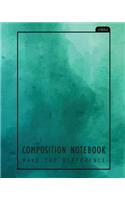 Composition Notebook: Green Pastel Design, 110 Ruled Pages (8x10 Inches) 100% Notebook