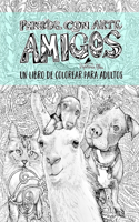 Perros con arte: Amigos: Un libro de colorear para adultos