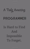 A Truly Amazing Programmer Is Hard To Find And Impossible To Forget: Lined Notebook / Journal Grey Color Perfect Leaving And Appreciation Gift