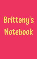 Brittany's Notebook: Pink Cover, College Ruled, 100 Sheets, 8.5" x 11" (Letter Size), White Paper(92 Women's Custom Names)