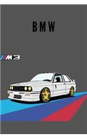 BMW Notizbuch Tagebuch Kariert A5 100 Seiten, Vintage Softcover, Weißes Papier - Dickes Notizheft, Skizzenbuch, Zeichenbuch, Blankobuch, Sketchbook