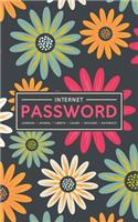 Internet Password Logbook - Journal - Libreta - Cahier - Taccuino - Notizbuch: 100 Page Password Book to Track & Organize Your Computer Logins, Internet Addresses & Usernames: Pink Yellow & Green Flowers 187-5