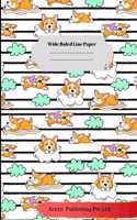 Dog Sloth Theme Wide Ruled Line Paper