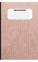 Composition Notebook: Quilted Texture Effect in Mauve (100 Pages, College Ruled)