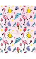 Notebook: Flamingo cover and Dot pages, Extra large (8.5 x 11) inches, 110 pages, notebooks and journals