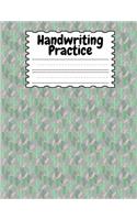 Handwriting Practice: Cute Cactus Pattern Handwriting Practice Book 3 lined with dashed middle line 8.5 x 11 in, 120 pages book for boys, girls, school kids, students