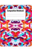 Composition Notebook: Groovy Patterned College Ruled Lined Pages Book (7.44 X 9.69)