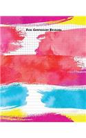 Dual Composition Notebook: Half College Ruled-Half Graph 5x5 Paper Styles on One Sheet to Get Creative: Coordinate, Grid, Squared, Math Paper, Plot Designs, Craft Projects, Wr