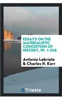 Essays on the Materialistic Conception of History
