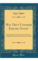 Was Thut Unserer Kirche Noth?: Mit RÃ¼cksicht Auf Die Schrift, ZustÃ¤nde Der Evangelisch-Protestantischen Kirche in Baden (Classic Reprint)