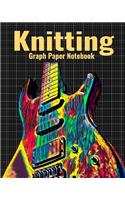 Knitting Graph Paper Notebook: 4:5 Ratio Knitter's Journal, With Colorful Electric Guitar Cover, 120 Pages, 8 x 10 inches / 20.3 x 25.4 cm