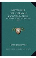 Materials for German Conversation