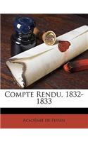 Compte rendu, 1832-1833