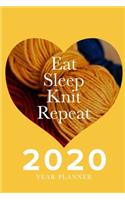 Eat Sleep Knit Repeat - 2020 Year Planner
