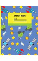 Sketchbook: Havelock Blue Astronaut cute & elegant Sketch paper to draw and sketch in.