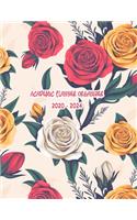 Academic Planner Organizer 2020-2024: 2020-2024 Pocket Planner and Monthly Planner for 5 Year Plan - 60 Month Calendar with US Federal Holidays. Red, Yellow, White Old Rose Texture Cover