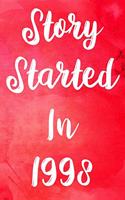 Story Started In 1998: The perfect gift for a birthday - unique personalised year of birth journal!