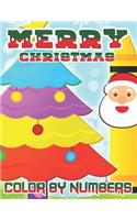 Merry Christmas Color By Numbers: a beautiful colouring book with Christmas designs on a black background, for gloriously vivid colours