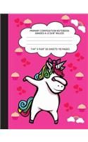 Primary Composition Notebook Grades K-2 (5/8" Ruled): Dabbing Unicorn Journal & Doodle Diary - 112 Pages of Blank & Lined Paper for Writing and Drawing