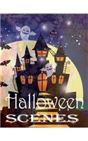 Halloween Scenes Coloring Book: Bootiful & Scary Halloween Coloring