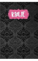 Kylie: Black Gothic Personalized Lined Notebook and Journal for Women and Girls to Write in