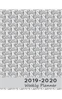 2019-2020 Weekly Planner: Large Two Years Organizer Notebook - Cat Heads Seamless(6 2-Year Planners)
