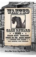 Kerry Blue Terrier Dog Wanted Poster: Isometric Dot Drawing Paper Notebook Featuring 120 Pages 6x9