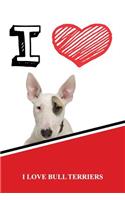 I Love Bull Terriers: Classic Style Blank Cookbook Recipes & Notes Featuring 120 Pages 6x9