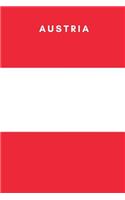 Austria: Country Flag A5 Notebook (6 x 9 in) to write in with 120 pages White Paper Journal / Planner / Notepad