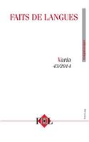 Faits de Langues. 1/2014, No 43