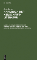 Inhaltliche Ordnung der sumerischen und akkadischen Texte. Anhang
