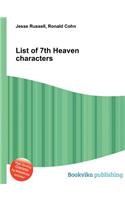 List of 7th Heaven Characters: (English)