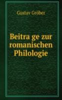 Beitrage zur romanischen Philologie