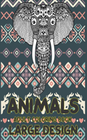 Adult Coloring Book Large Design - Animals