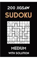 200 Jigsaw Sudoku Medium With Solution: Puzzle Book,9x9, 2 puzzles per page