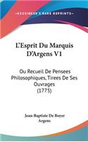 L'Esprit Du Marquis D'Argens V1