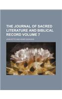 The Journal of Sacred Literature and Biblical Record Volume 7