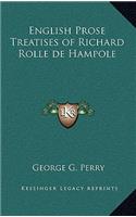 English Prose Treatises of Richard Rolle de Hampole