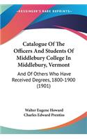 Catalogue Of The Officers And Students Of Middlebury College In Middlebury, Vermont