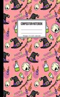 Composition Notebook: Halloween Witch Notebook For Kids
