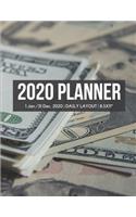 2020 Money Planner: Hourly Appointment Diary Agenda for Work with Notes & To Do List (Daily Hourly Layout - 1 Jan / 31 Dec - 8.5x11")