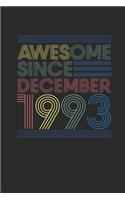 Awesome Since December 1993: Graph Paper Notebook - 26th Birthday Gift or 26 years old Anniversary Gift Idea