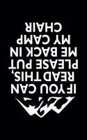 If you can read this please put me back in my camp chair
