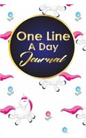 One Line A Day Journal: 5 Year Journal, Moms One Line A Day Five Year Memory Book, A Line A Day 5 Year Journal, One Line A Day Mom Journal, Cute Unicorns Cover(67 One Line a Day Journal)