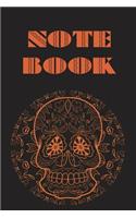 Notebook: Sugar Skull - Day of the Dead - Composition Book . Cornell Notes - Orange Black Sugar Skull