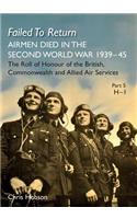 FAILED TO RETURN Part 5: H-I: AIRMEN DIED IN THE SECOND WORLD WAR 1939-45 The Roll of Honour of the British, Commonwealth and Allied Air Services