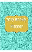 2019 Weekly Planner: Monthly Calendar ] Organizer January 2019 Through December Aqua Feather (6 X 9)