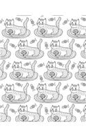 Journal Notebook Cute Cat Pattern 2: 172 Lined Numbered Pages With 3 Index Pages For Easy Organization in Large 8 x 10 Size For Journaling, Writing, Planning or Doodling.(43 Artsy Lined Journals)