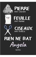 Rien ne bat Angela - Notes: Noms Personnalisé Carnet de notes / Journal pour les filles et les femmes. Kawaii Pierre Feuille Ciseaux jeu de mots. Fournitures scolaires, premier